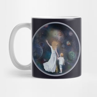 Mother and son walk the galaxy Mug